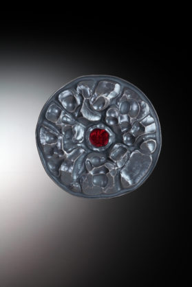 NMCorwin, _Heart on Fire_, sterling, enamel#884A