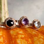 Rings, sterling, bronze, rose cut gemstones, Peggy Foy / Arcana Metalwork