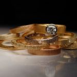 Gold rings with faceted stones, Jim Dailing, The Alchemist’s Workshop, ALCH
