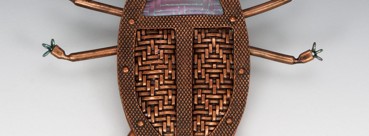 Brooch, woven metal, Jeanie Pratt