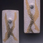 PMC and Keum-Boo earrings, Suz O'Dell, Keum-Boo: PMC Surface Treatment with Gold