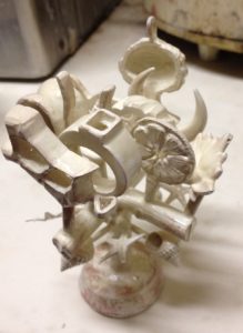 Sprue tree, after casting, Wax Working for Jewelers